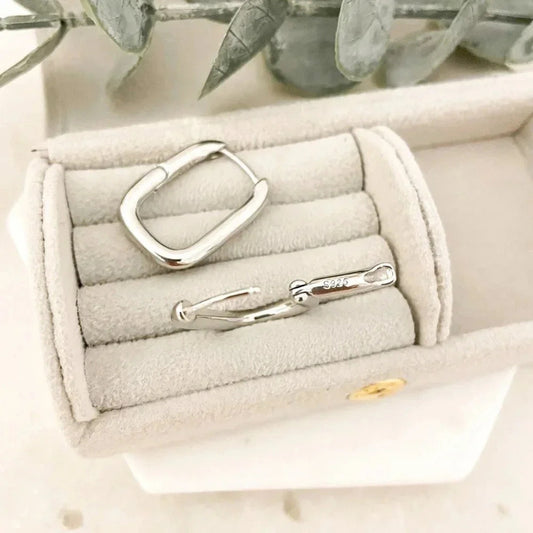 925 Sterling Silver Chunky Hoop Earrings Thick Large Huggie Earrings