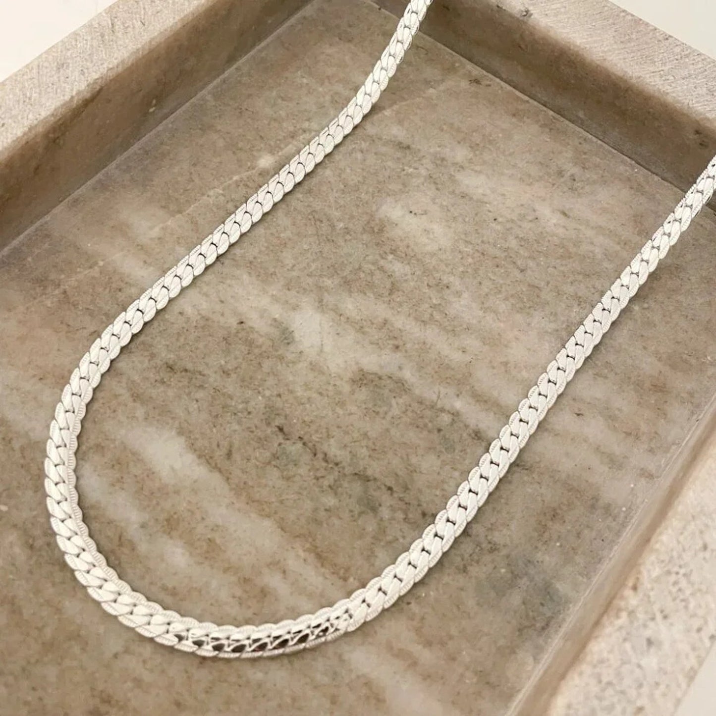 925 Sterling Silver Snake Chain Necklace Herringbone Necklace Chain 6 MM