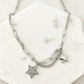 925 Sterling Silver Star Chain Link Necklace Dangle Chain Vintage Necklace