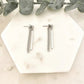 925 Sterling Silver Chain Drop Earrings Silver Bar Earrings Dangle Stud Earrings
