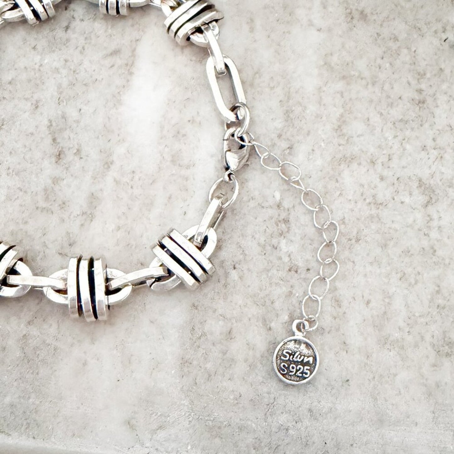 925 Sterling Silver Chain Link Bracelet Modern Trendy Link Bracelet