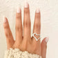925 Sterling Silver Heart Ring Geometric Ring Band Dainty Minimalist Modern Ring