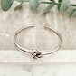 925 Sterling Silver Chunky Knot Bangle Bracelet Twist Cuff Bracelet