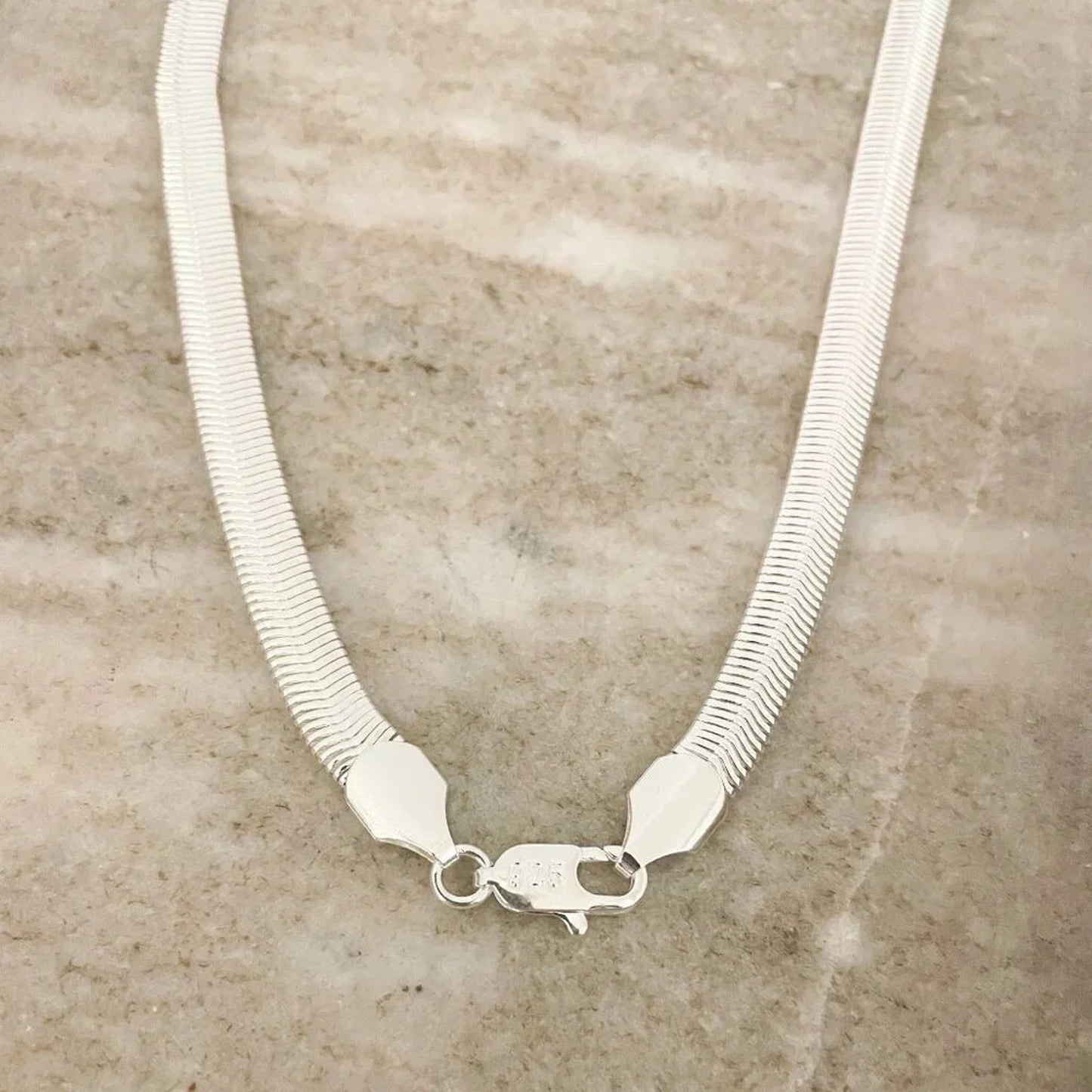 925 Sterling Silver Snake Chain Necklace Herringbone Necklace 6 MM Chain