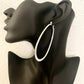 925 Sterling Silver Hoop Earrings Large Oval Silver Hoops Statement Earrings