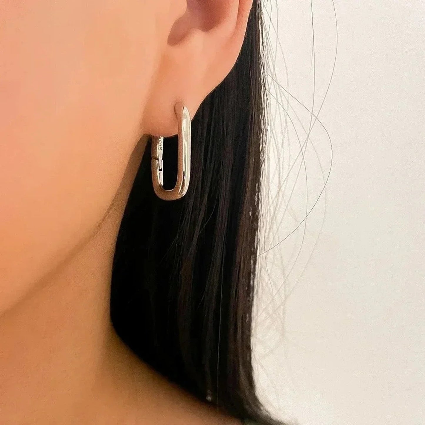 925 Sterling Silver Chunky Hoop Earrings Thick Large Huggie Earrings