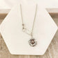 925 Sterling Silver Sunflower Necklace Modern Flower Necklace Paperclip Necklace