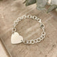 925 Sterling Silver Chunky Heart & Arrow Toggle Bracelet Chain Link Bracelet