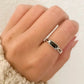 925 Sterling Silver Minimalist Black Bar Ring Thin Stackable Ring Dainty Ring