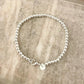 925 Sterling Silver Bead Bracelet 4 mm Ball Bracelet Small Round Bead Bracelet