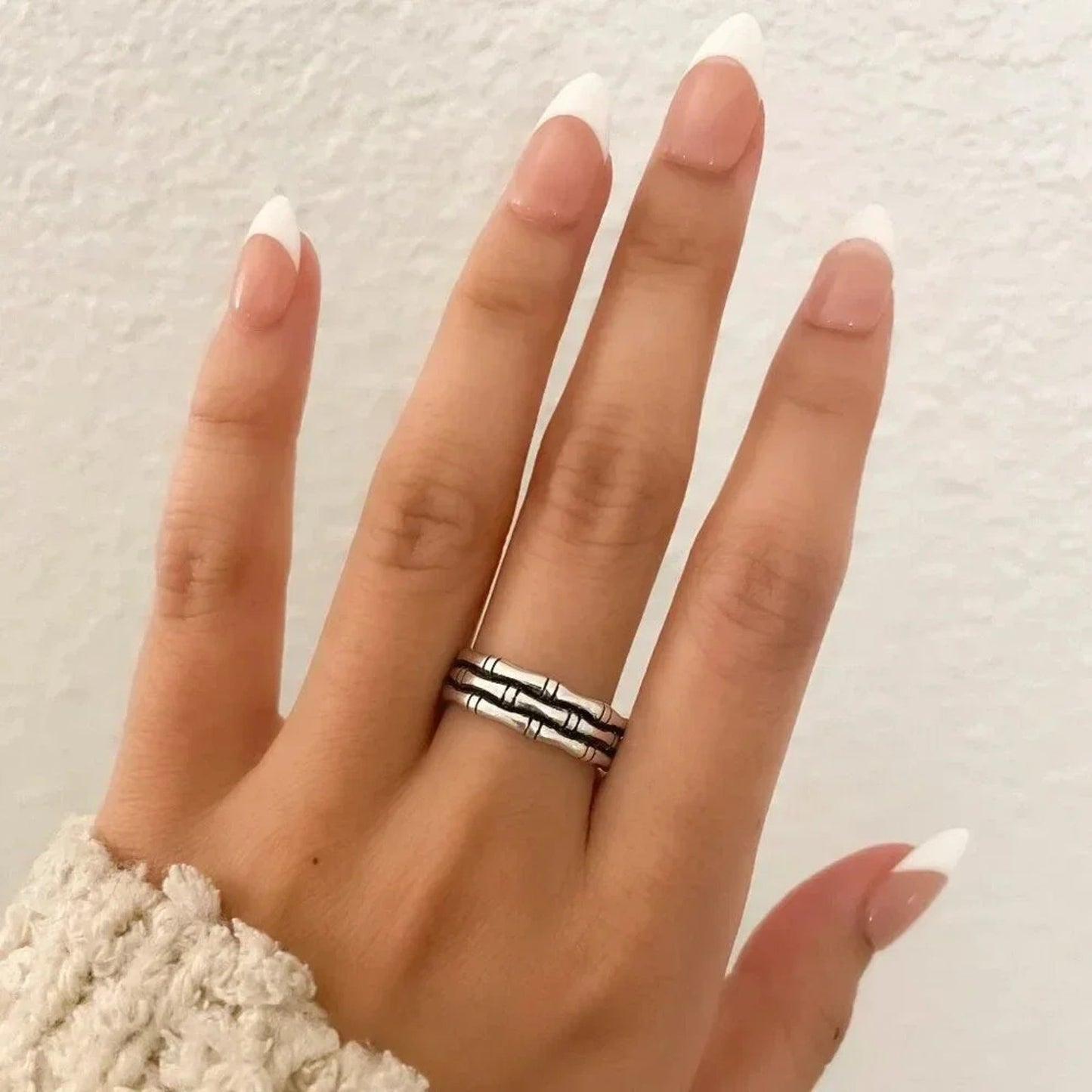 925 Sterling Silver Minimalist Ring Modern Geometric Ring Band Dainty Ring