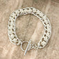 925 Sterling Silver Chunky Chain Link Bracelet Thick Bold Toggle Bracelet