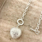 925 Sterling Silver Chunky Heart Necklace Heart and Key Toggle Chain Necklace