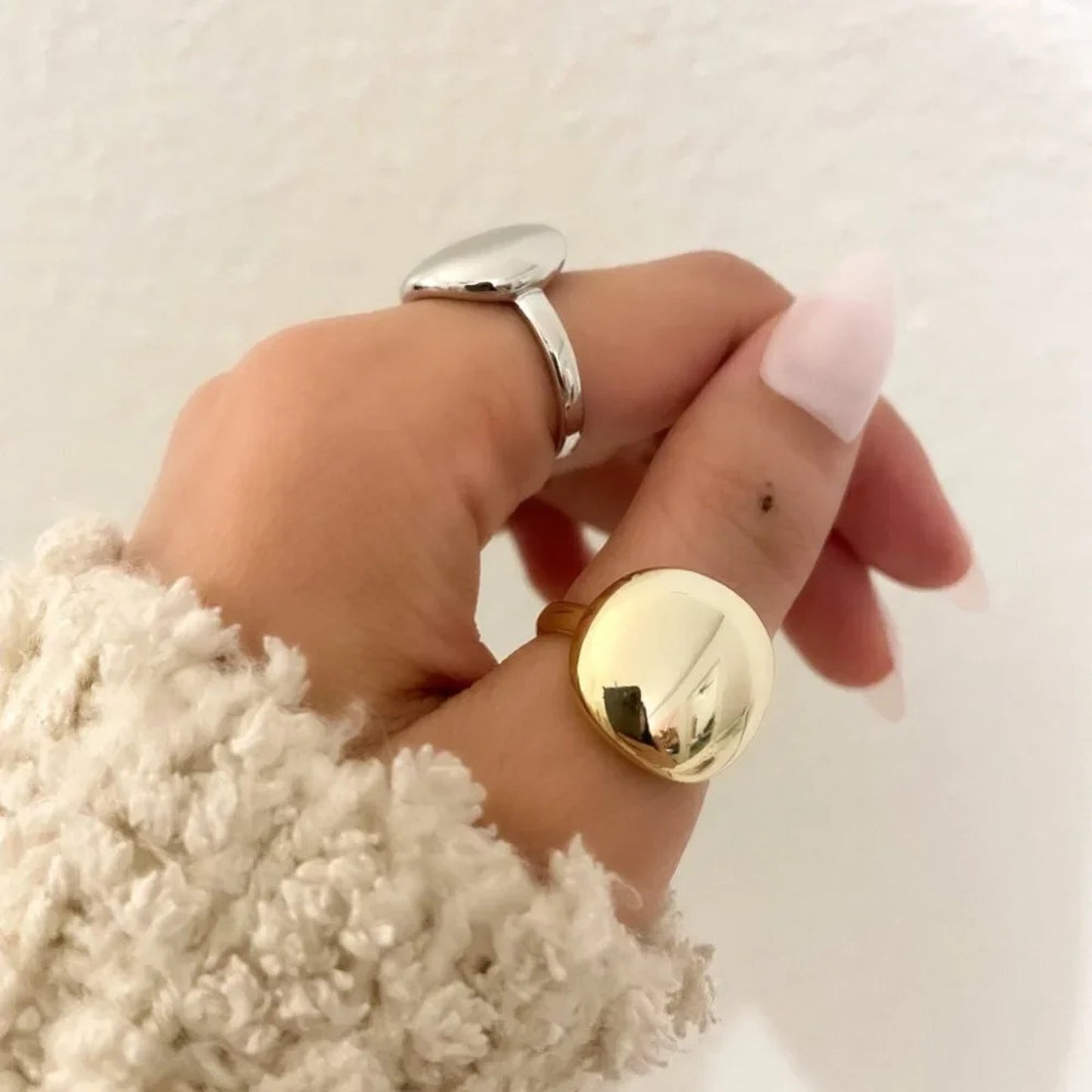 925 Sterling Silver Round Circle Ring Minimalist Ring Stacking Geometric Ring