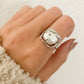 925 Sterling Silver Chunky Ring Square Boho Silver Statement Ring Unique Ring