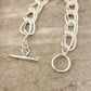925 Sterling Silver Chunky Chain Link Toggle Bracelet Silver Statement Bracelet