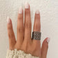 925 Sterling Silver Thick Wide Ring Band Statement Ring Stacked Multi Layer Ring
