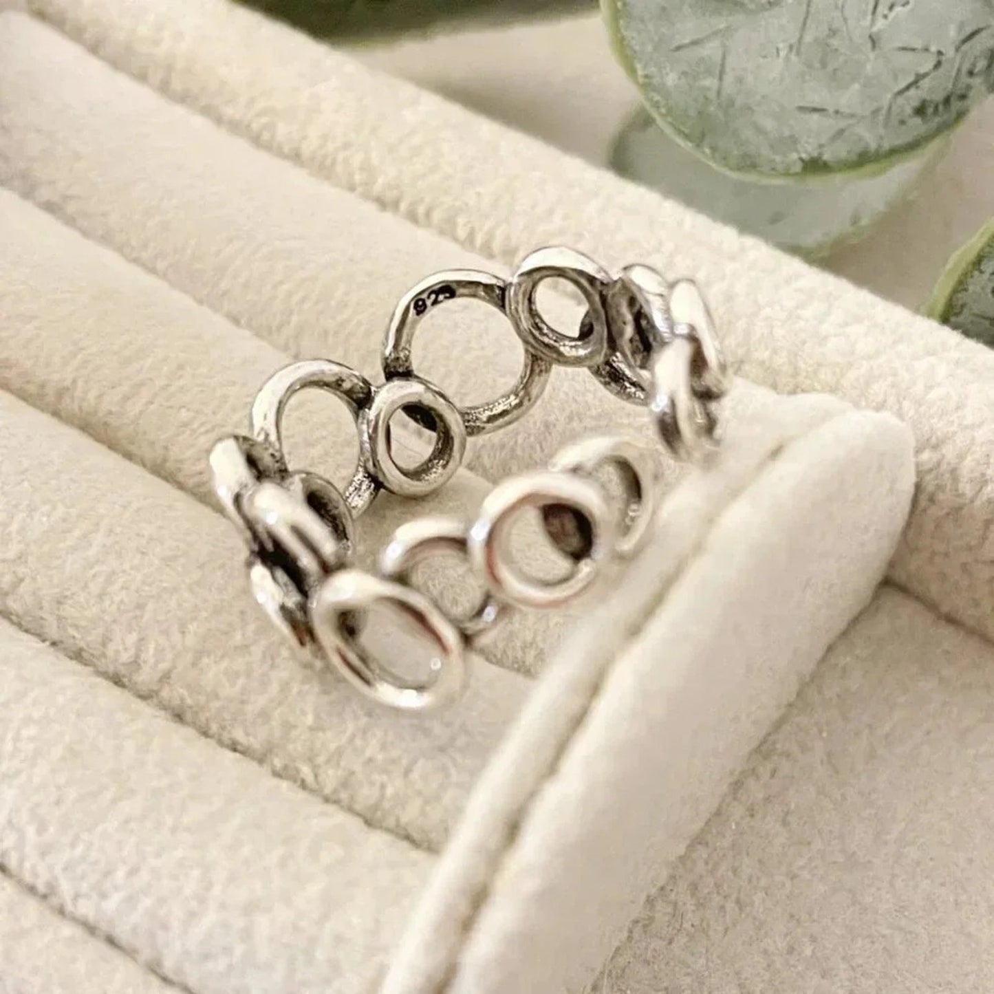925 Sterling Silver Circle Ring Cutout Ring Minimalist Ring Dainty Ring Band