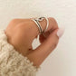 925 Sterling Silver Big Knot Statement Ring Dainty Adjustable Ring Twist Ring