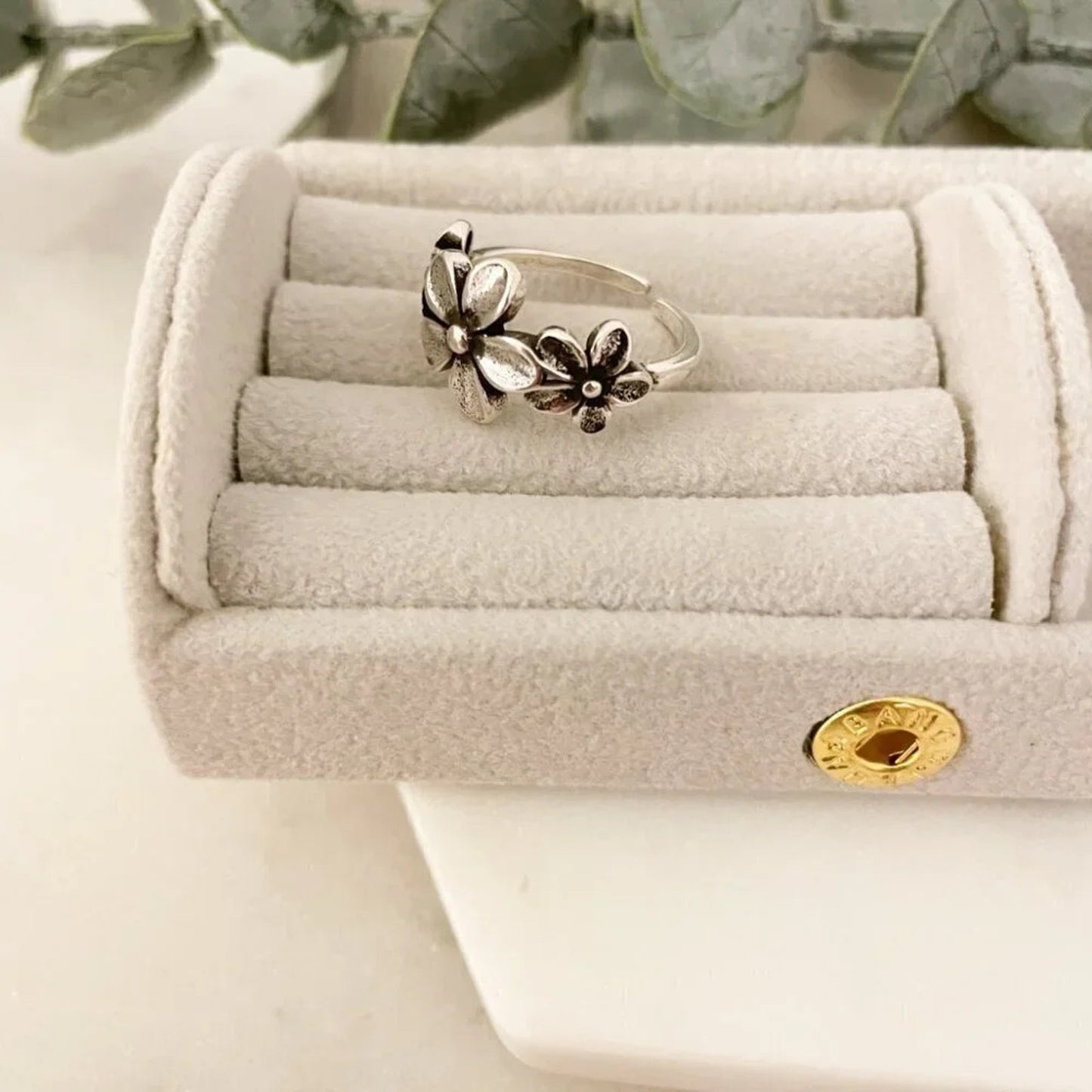 925 Sterling Silver Vintage Flower Ring Dainty Minimalist Ring
