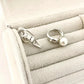925 Sterling Silver Pearl Huggie Earrings Small Huggie Hoop Earrings