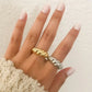 925 Sterling Silver Croissant Ring Statement Ring Chunky Thick Ring
