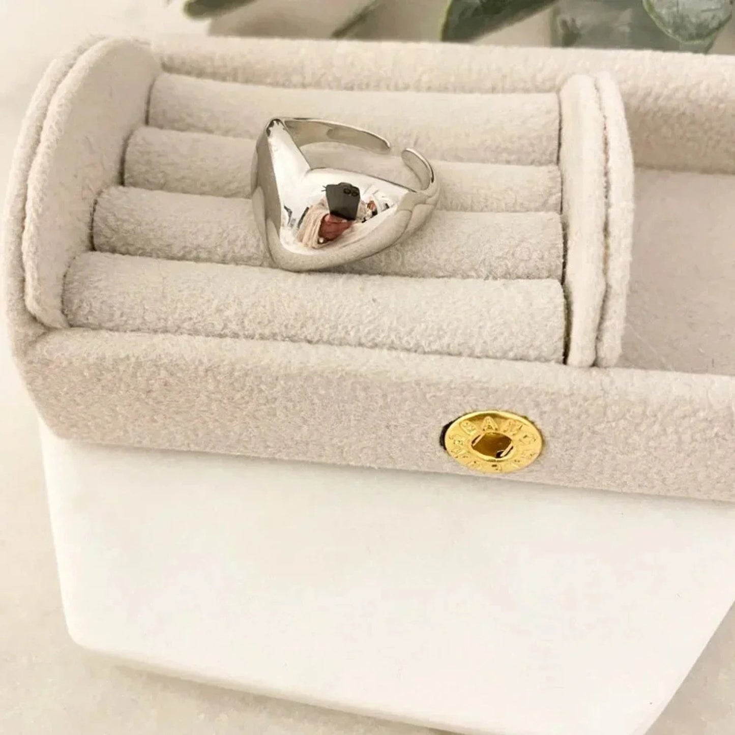 925 Sterling Silver Heart Ring Minimalist Dainty Ring Modern Ring Band