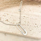 925 Sterling Silver Paperclip Necklace Safety Pin Necklace Modern Necklace