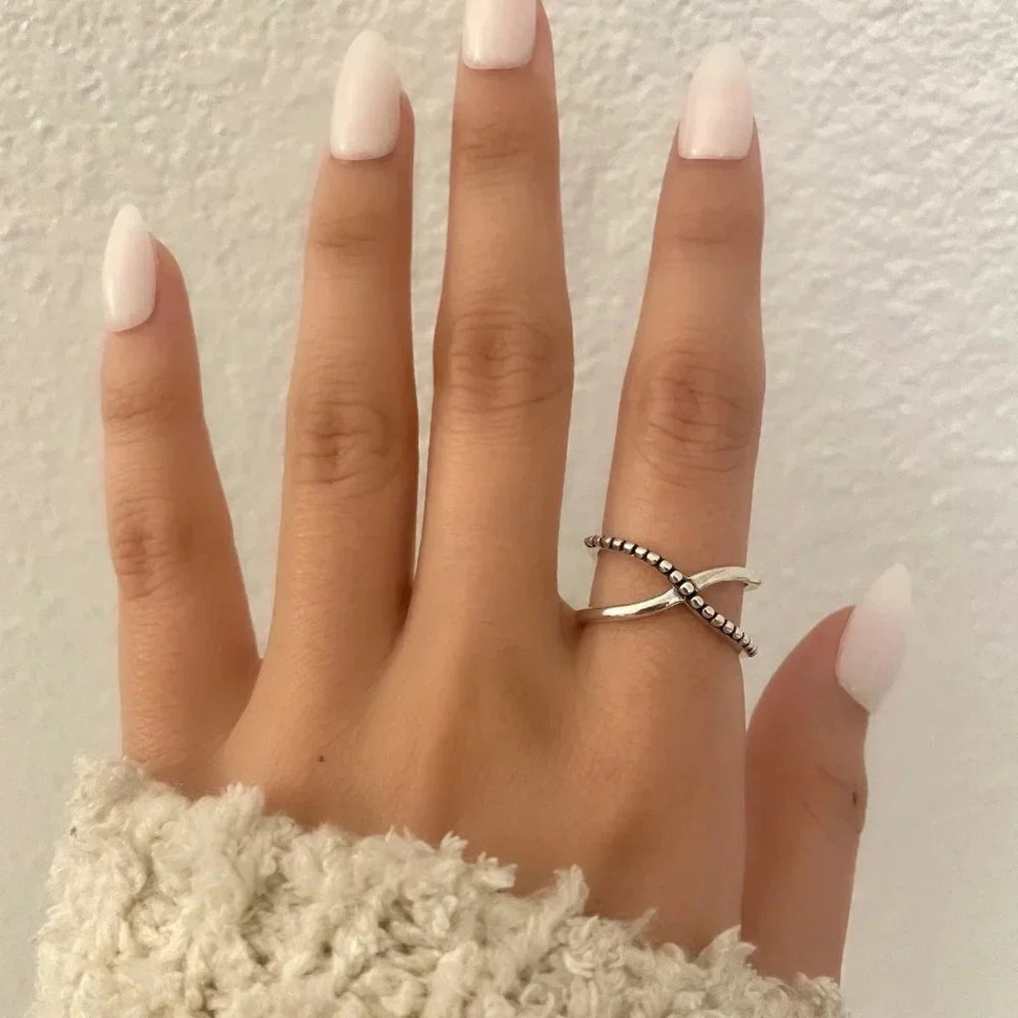 925 Sterling Silver Minimalist Ring Dainty Wrap Ring Boho Modern Ring