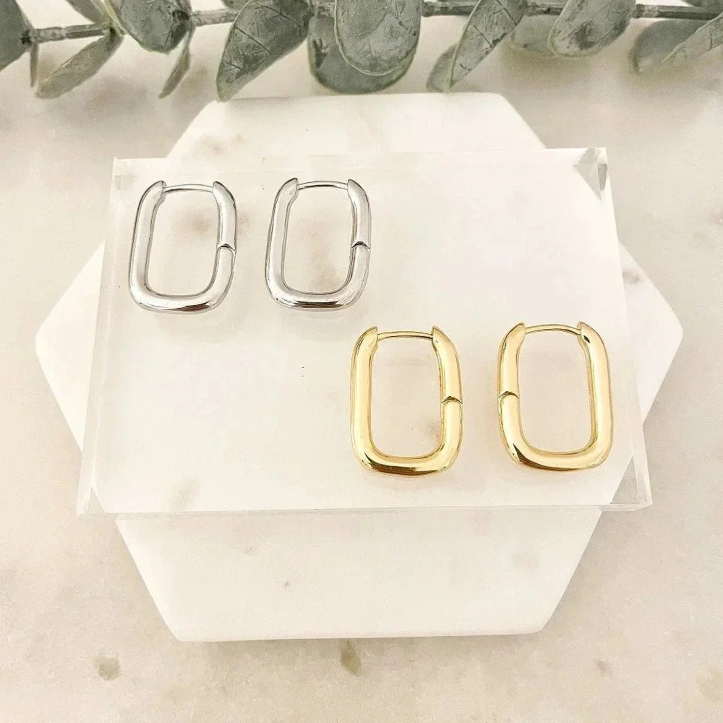 925 Sterling Silver Chunky Hoop Earrings Thick Large Huggie Earrings