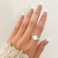 925 Sterling Silver Oval Ring Band Minimalist Ring Geometric Round Circle Ring