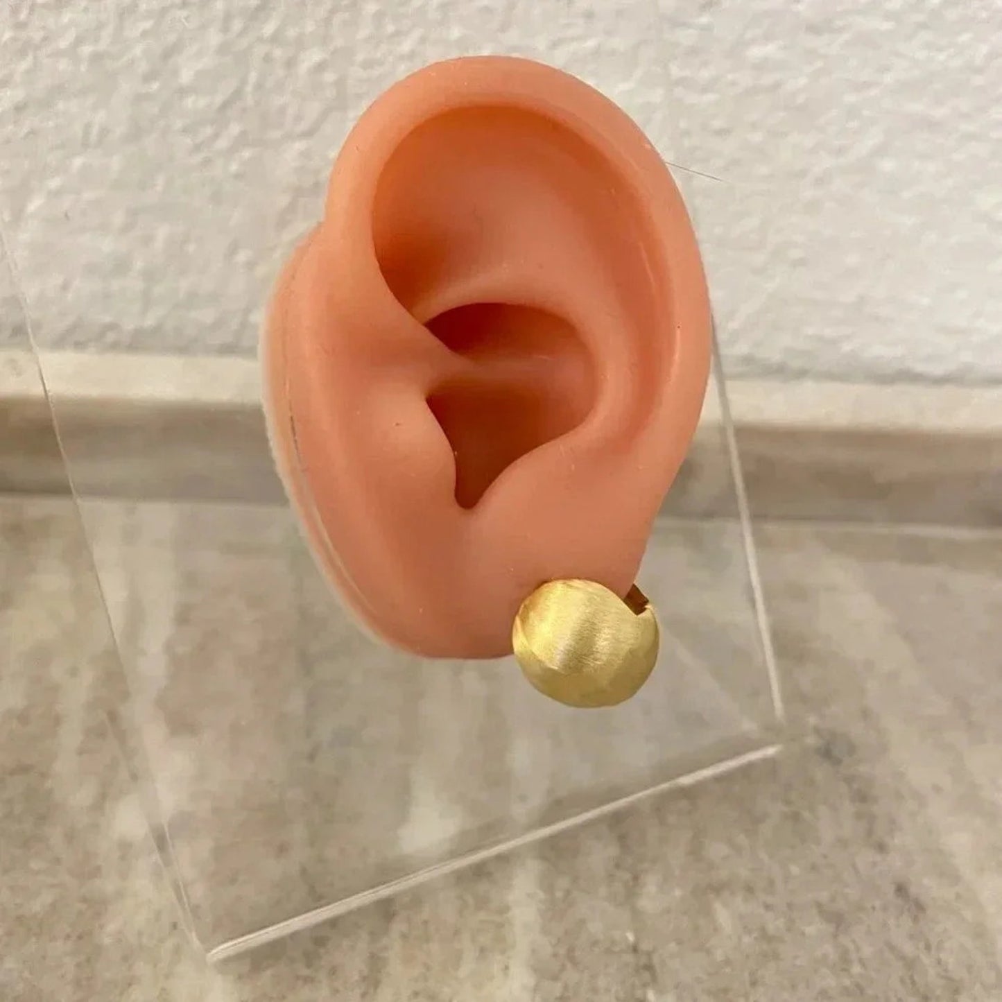 925 Sterling Silver Matte Ball Earrings Sphere Round Huggie Earrings