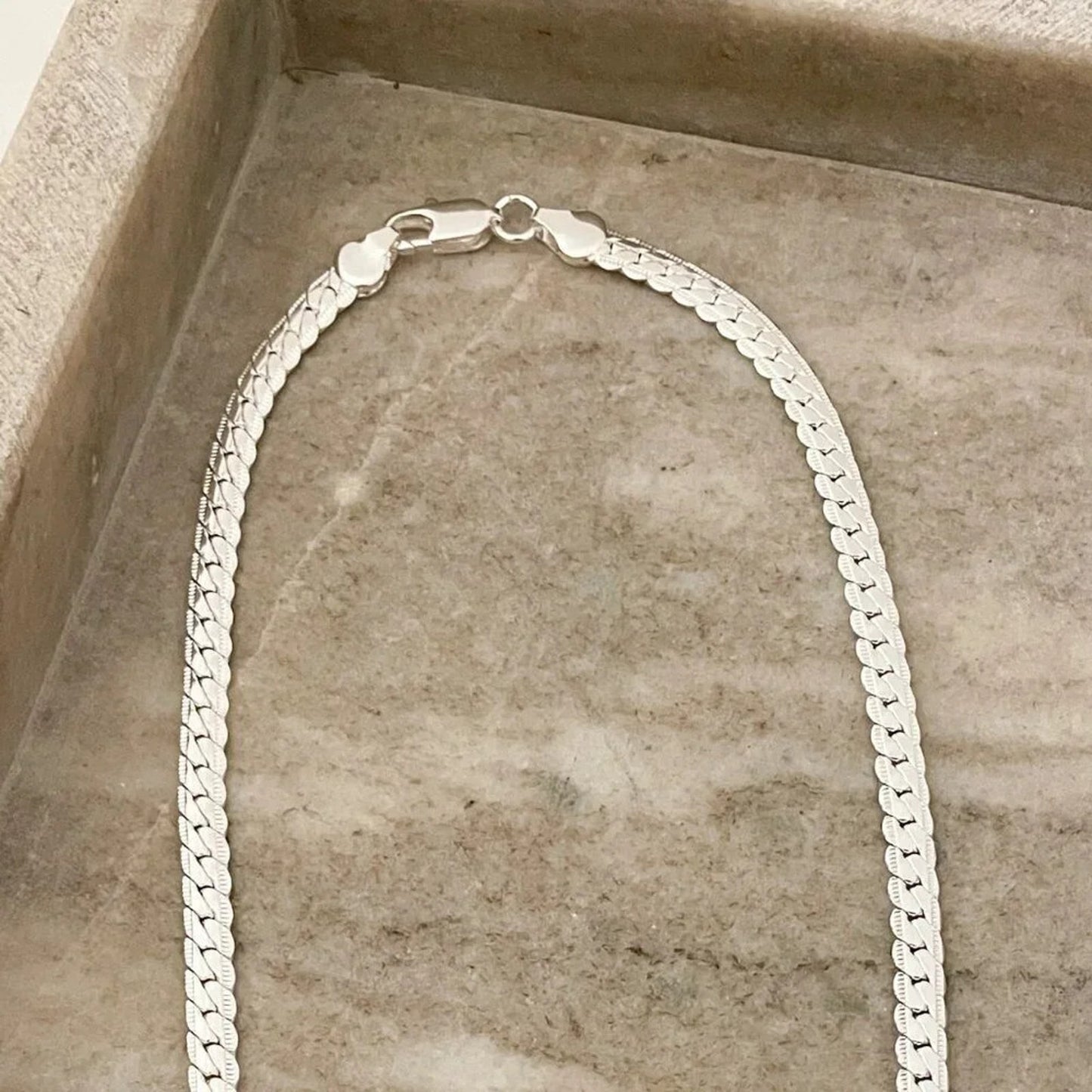 925 Sterling Silver Snake Chain Necklace Herringbone Necklace Chain 6 MM