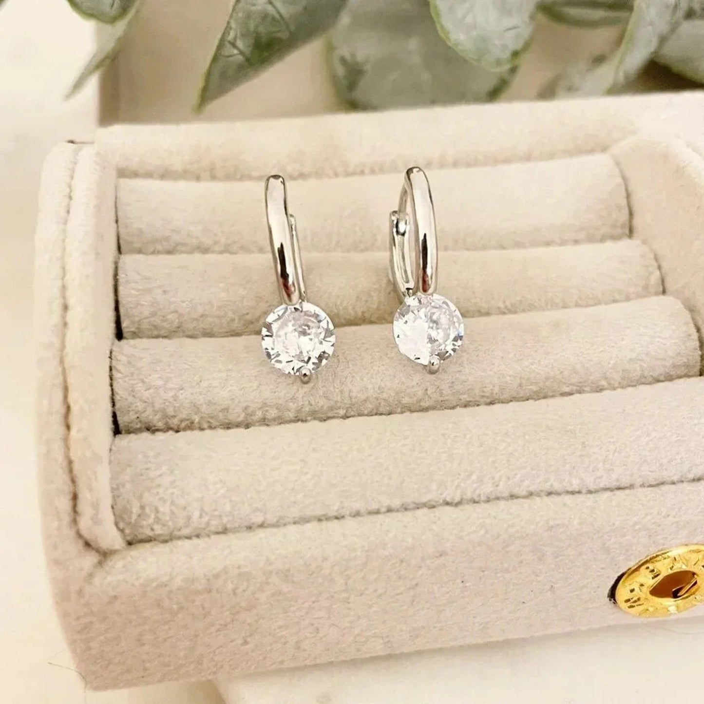 925 Sterling Silver Diamond Huggie Earrings Small Hoop Earrings Dainty Hoops