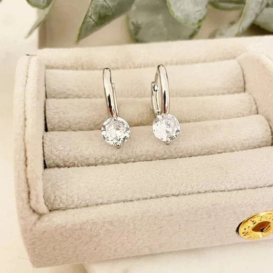 925 Sterling Silver Diamond Huggie Earrings Small Hoop Earrings Dainty Hoops