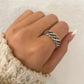 925 Sterling Silver Braided Ring Minimalist Dainty Twist Ring Stackable Ring