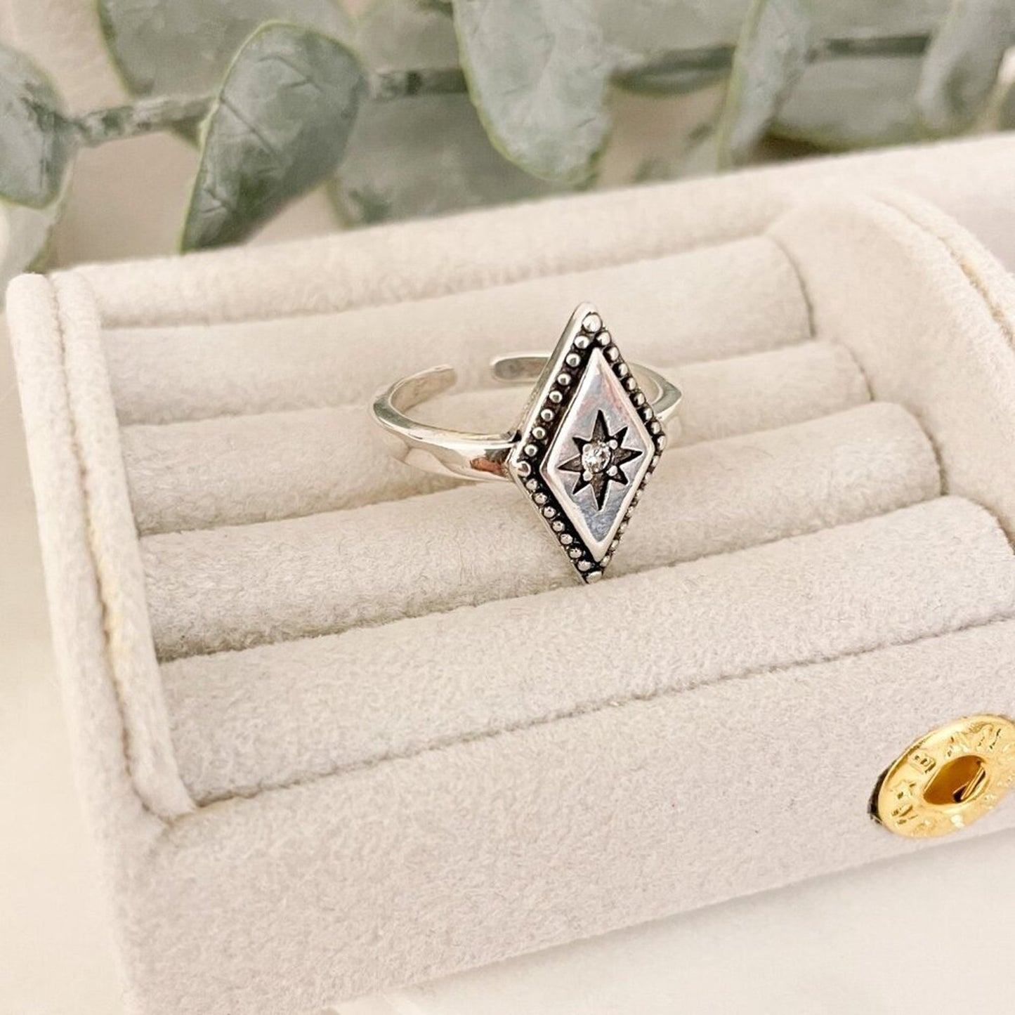 925 Sterling Silver Boho Ring Diamond Celestial Ring Dainty Ring Geometric