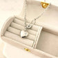 925 Sterling Silver Heart Pendant Necklace Heart Paperclip Safety Pin Necklace