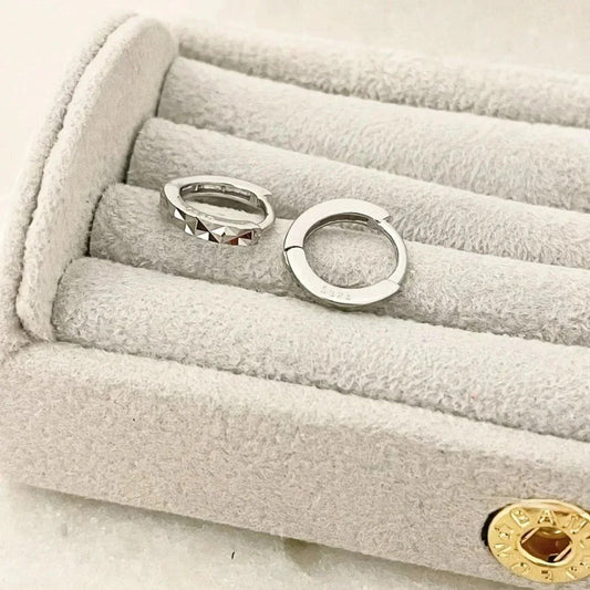 925 Sterling Silver Diamond Cut Huggie Hoop Earrings Small Hoop Earrings