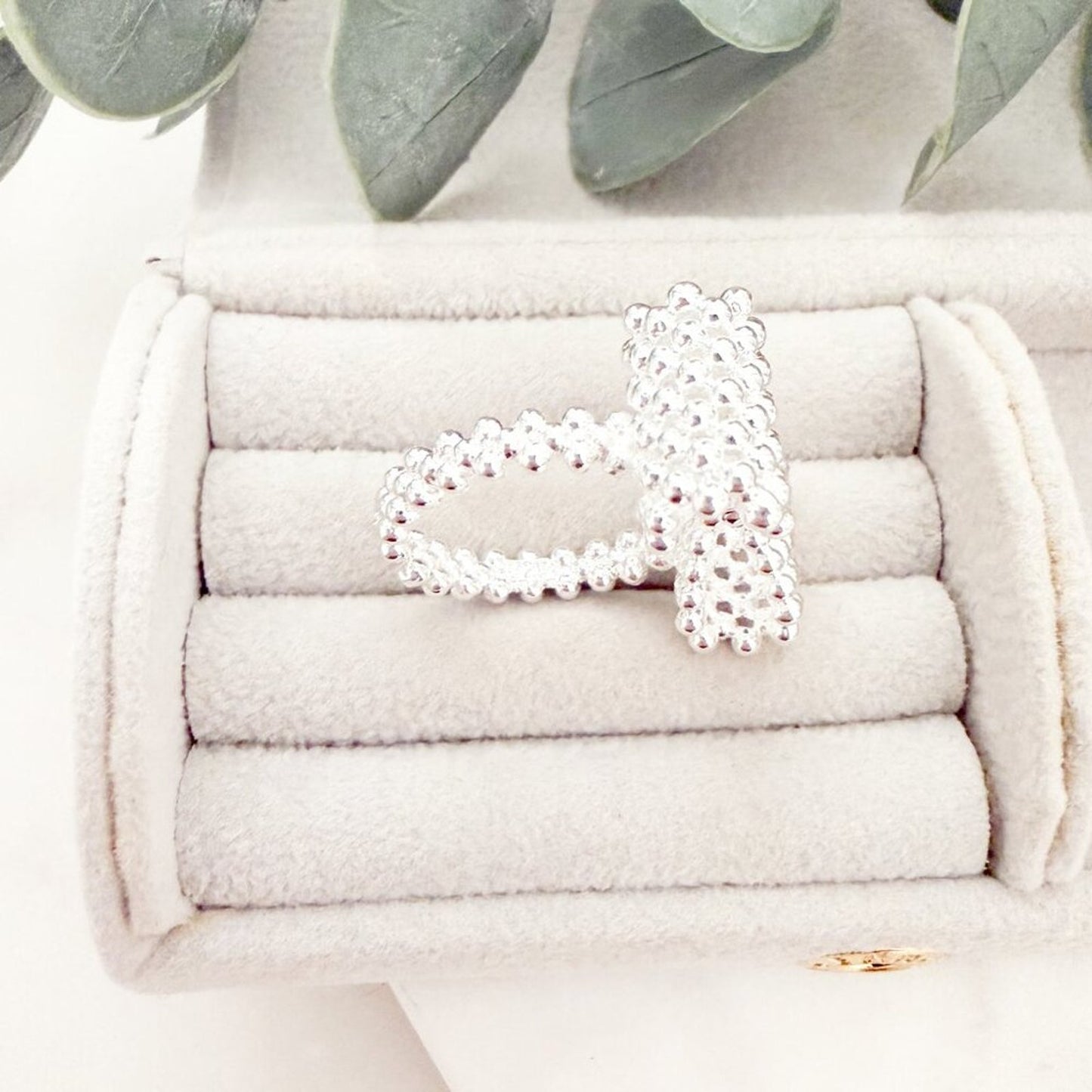 925 Sterling Silver Large Bow Ring Bow Statement Ring