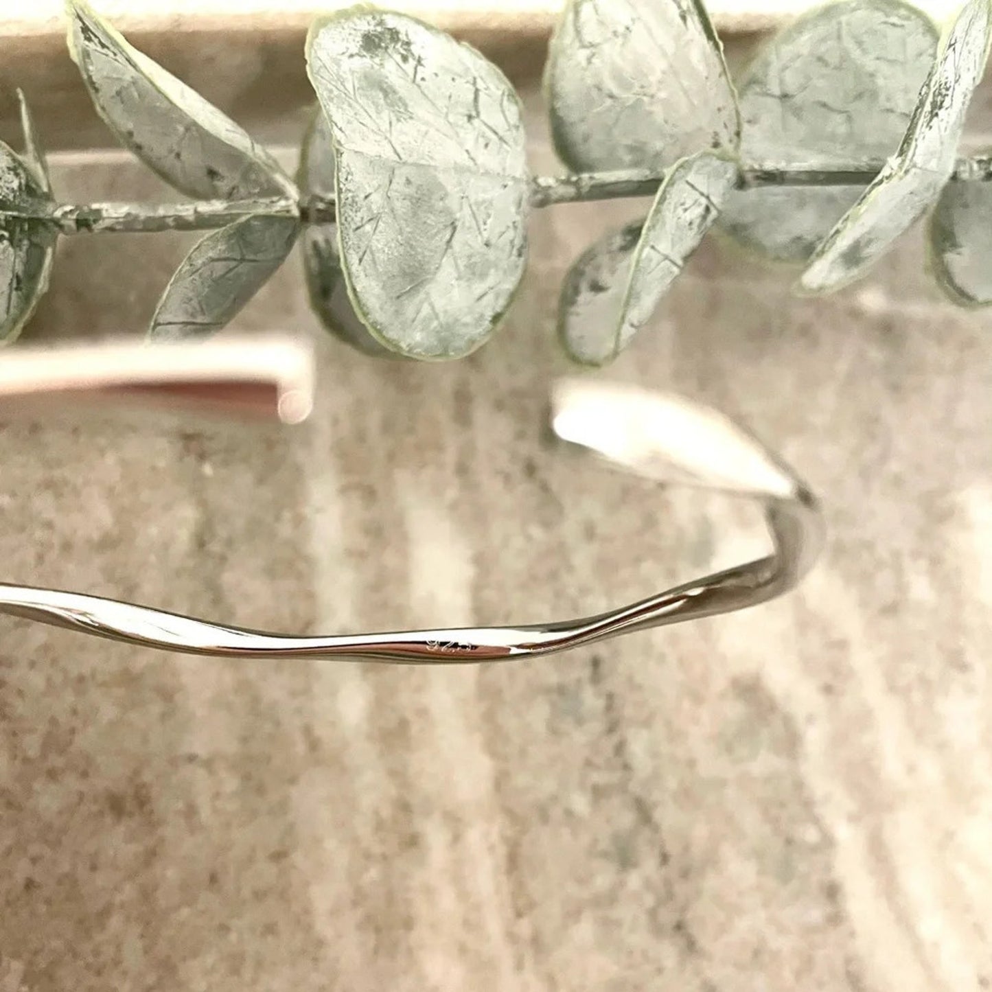 925 Sterling Silver Thin Bangle Bracelet Silver Cuff Bracelet Modern Bracelet