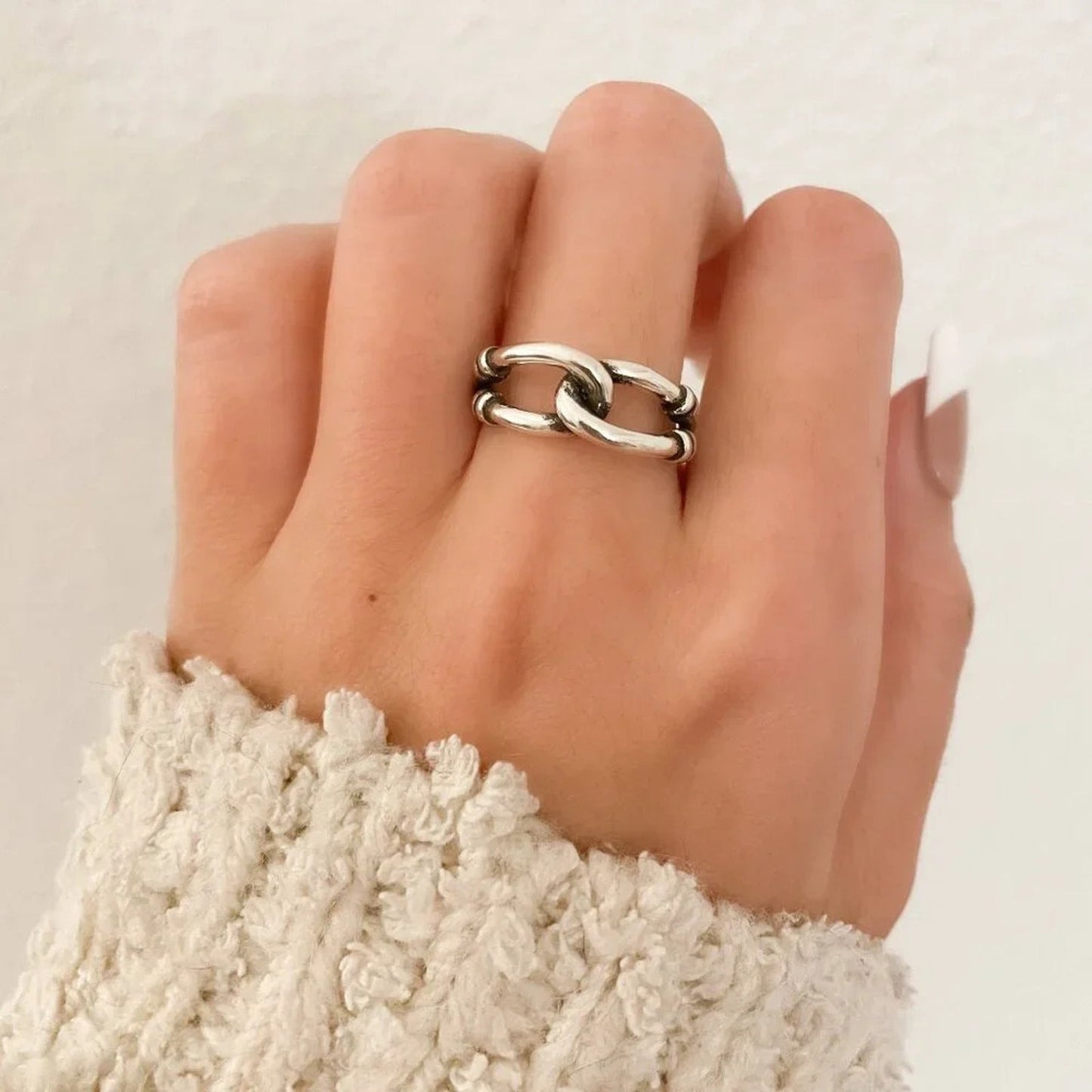 925 Sterling Silver Dainty Wrap Ring Minimalist Ring Twist Ring Buckle Ring