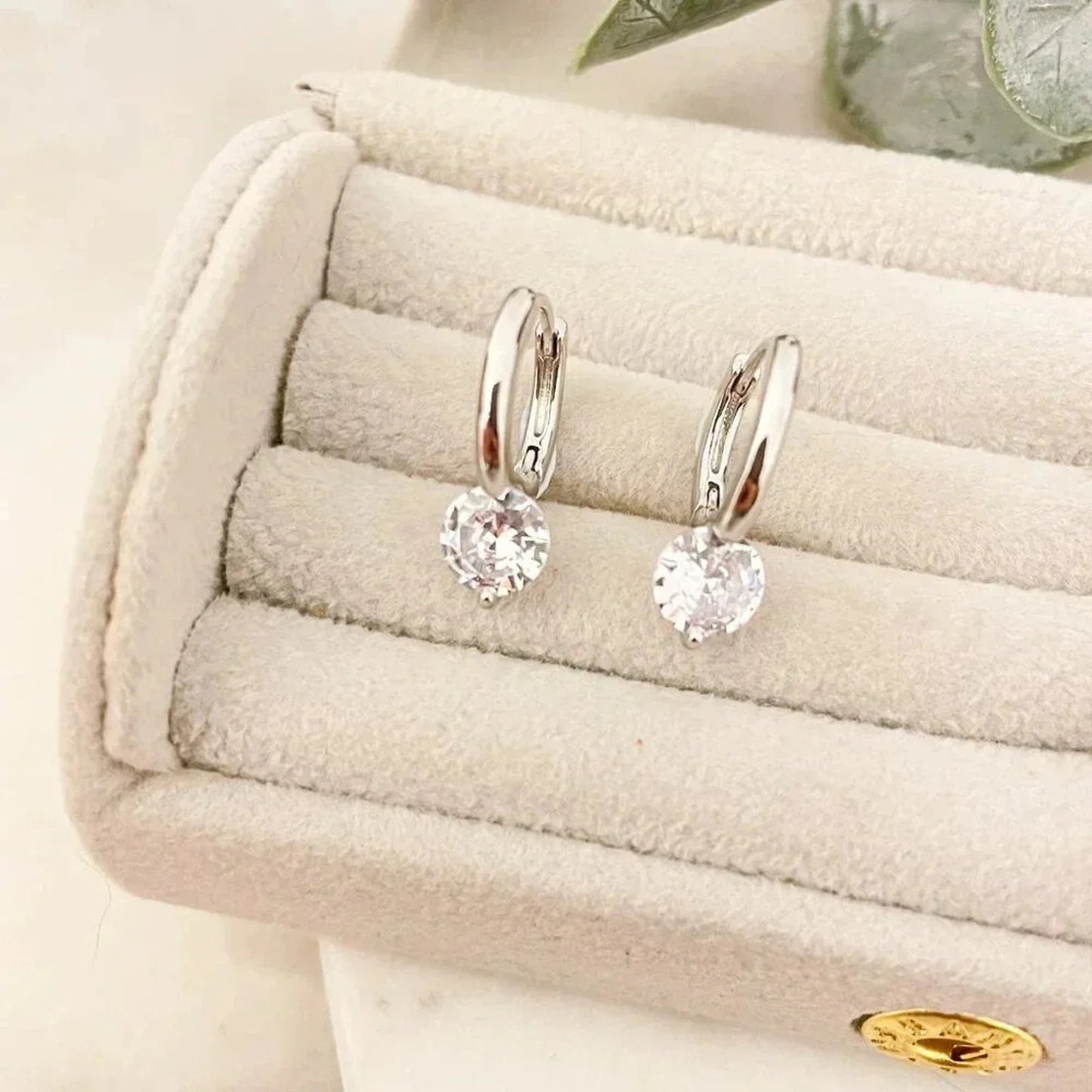 925 Sterling Silver Diamond Huggie Earrings Small Hoop Earrings Dainty Hoops