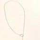 925 Sterling Silver Long Bar Lariat Necklace Long Drop Circle & Bar Necklace