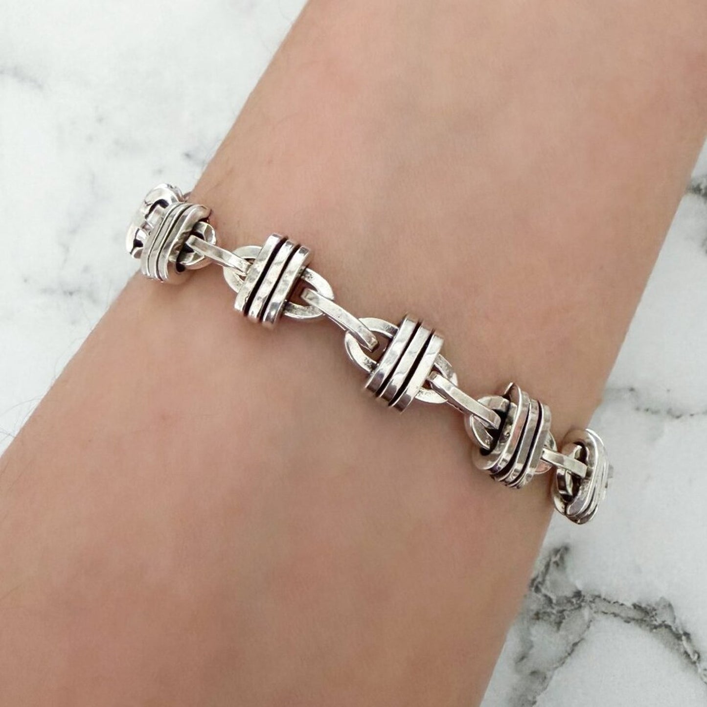 925 Sterling Silver Chain Link Bracelet Modern Trendy Link Bracelet