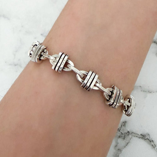 925 Sterling Silver Chain Link Bracelet Modern Trendy Link Bracelet