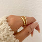 925 Sterling Silver Dainty Minimalist Stackable Ring Two Layer Ring