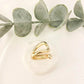 925 Sterling Silver Gold Chunky Bold Statement Ring Large Wrap Ring