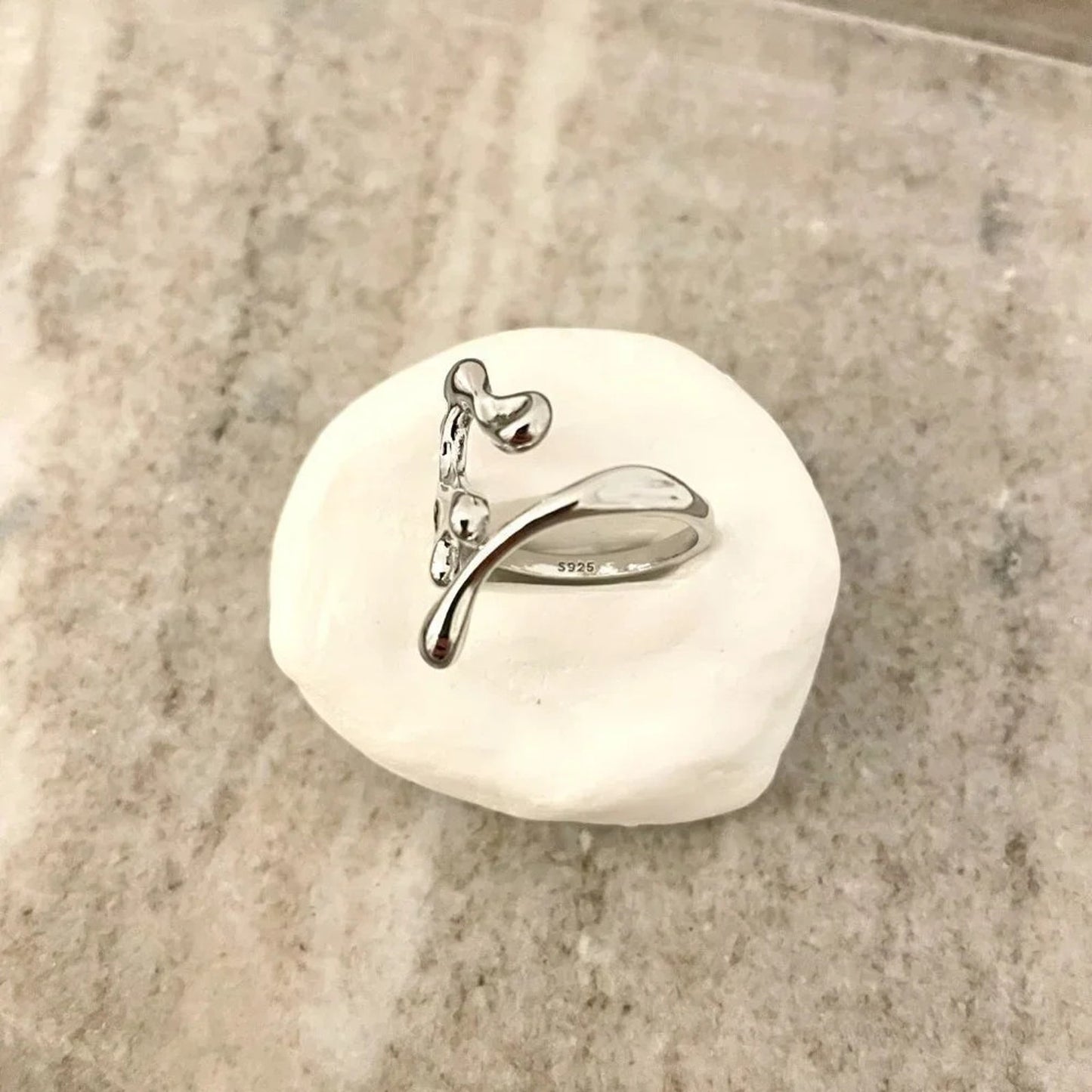 925 Sterling Silver Minimalist Geometric Stackable Dainty Ring Modern Boho Ring