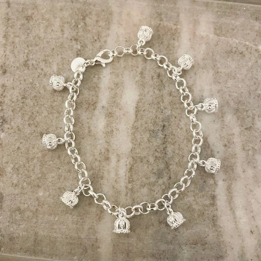 925 Sterling Silver Crown Bracelet Queen Princess Crown Pendant Bracelet